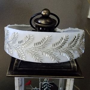 WHITE SILK HEADBAND NWOT